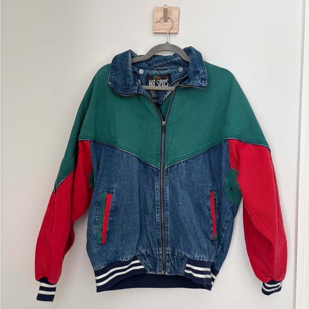 Vintage Hot Spices Colorblock Denim Jacket